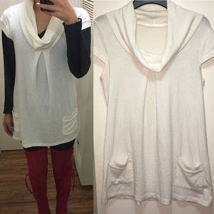 Cowl Neck Babydoll Knit Sweater Dress